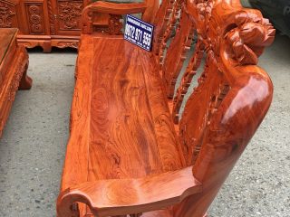 Bộ bàn ghế Minh Quốc đào gỗ hương đá tay 12 vân vip siêu đẹp (Anh Bách, Quảng Ninh)