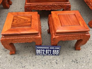 Bộ bàn ghế Minh Quốc đào gỗ hương đá tay 12 vân vip siêu đẹp (Anh Bách, Quảng Ninh)