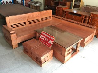 Bộ sofa góc phòng khách gỗ sồi Nga