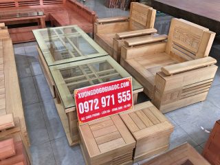 Bộ sofa góc phòng khách gỗ sồi Nga