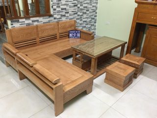 Bộ sofa góc gỗ sồi Nga (Bác Nam, Hà Nội)