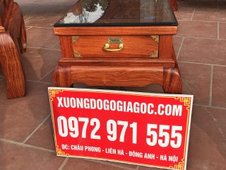 Bộ bàn ghế Tần Thủy Hoàng gỗ hương đá tay 12cm (Bác Tám, Thái Nguyên)