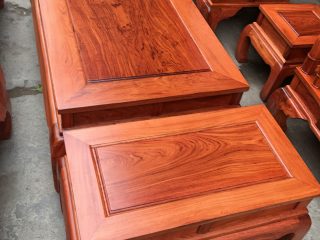 vBộ bàn ghế Tần Thủy Hoàng gỗ hương đá tay 12cm (Bác Tám, Thái Nguyên)