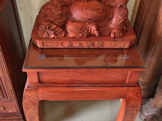 Bộ bàn ghế phòng khách Tần Thủy Hoàng 6 món tay 14 gỗ hương đá (Anh Nhượng, Quảng Nam)