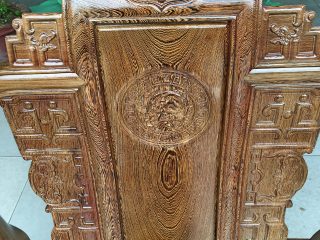 Bộ bàn ghế Tần Thủy Hoàng tay cột 12 gỗ mun đuôi công (Anh Khương, Bắc Giang)