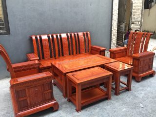 Bộ bàn ghế tời lan 6 món gỗ hương đá hàng độc (Anh Trà, Quảng Bình)