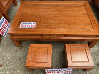 Bộ bàn ghế Âu Á chương cuốn thư 10 món gỗ hương đá (Anh Đức, Quảng Ninh)