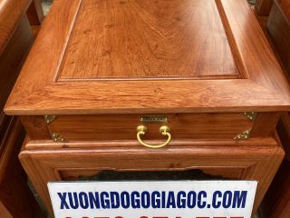 Bộ bàn ghế Âu Á chương cuốn thư 10 món gỗ hương đá (Anh Đức, Quảng Ninh)