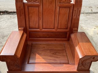 Bộ bàn ghế Âu Á chương cuốn thư 6 món gỗ hương đá (Cô Loan, Hải Dương)