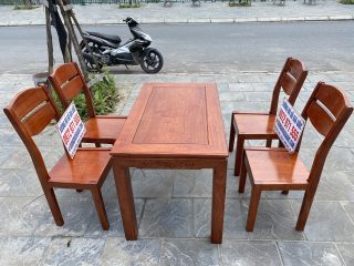 Bộ bàn ăn 4 ghế gỗ hương đá cực đẹp cho phòng bếp nhỏ