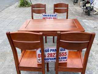 Bộ bàn ăn 4 ghế gỗ hương đá cực đẹp cho phòng bếp nhỏ