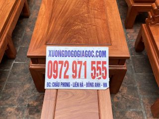 Bộ bàn ghế Âu Á chương voi gỗ hương đá 6 món tay đặc nguyên khối