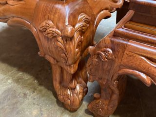 Bộ bàn ghế Hoàng Gia 6 món gỗ hương đá mặt tràn siêu vân (Anh Phương, Thanh Hóa)