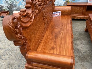 Bộ bàn ghế Hoàng Gia 6 món gỗ hương đá mặt ván tràn (Anh Thái, Tuyên Quang)