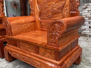 Bộ bàn ghế Khổng Tử gỗ hương đá 6 món (Chú Ninh, Phú Thọ)