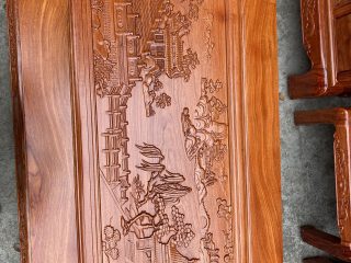 Bộ bàn ghế Khổng Tử gỗ hương đá 6 món (Chú Ninh, Phú Thọ)