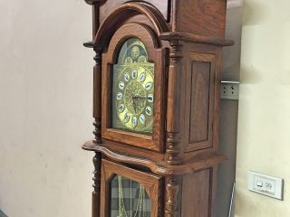 Đồng hồ cây mẫu tứ trụ gỗ hương vân 210x80cm (Anh Sơn, Nam Định)