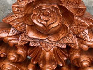 Bộ bàn ghế phòng khách Hoàng Gia v3 vách trơn gỗ hương đá siêu vân