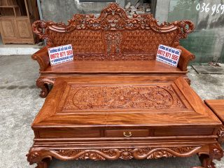Bộ bàn ghế Hoàng Gia 6 món gỗ hương đá (Anh Quang, Thái Nguyên)