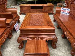 Bộ bàn ghế Hoàng Gia 6 món gỗ hương đá (Anh Quang, Thái Nguyên)