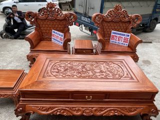 Bộ bàn ghế Hoàng Gia 6 món gỗ hương đá (Anh Quang, Thái Nguyên)