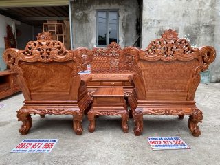 Bộ bàn ghế Hoàng Gia 6 món gỗ hương đá (Anh Quang, Thái Nguyên)