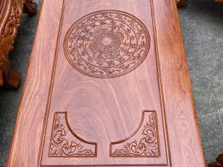 Bộ bàn ghế Hoàng Gia v3 gỗ hương đá vách trơn siêu vân (Anh Giang, Hà Nội)