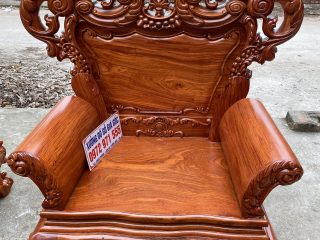 Bộ bàn ghế Hoàng Gia v3 gỗ hương đá vách trơn siêu vân (Anh Giang, Hà Nội)