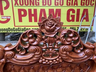 Bộ bàn ghế Hoàng Gia v3 gỗ hương đá 10 món đục 2 mặt cực đẹp