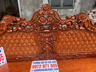 Bàn ghế hoàng gia v3 gỗ hương đá đục 2 mặt chương liền không chắp ghép