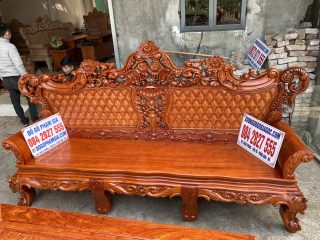 Bàn ghế hoàng gia v3 gỗ hương đá đục 2 mặt chương liền không chắp ghép