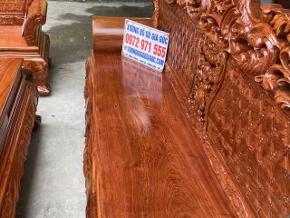 Bộ bàn ghế Hoàng Gia v3 mặt ván tràn 6 món gỗ hương đá (Anh Điền, Ninh Bình)