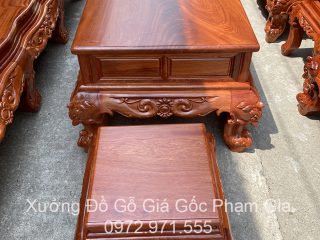 Bộ bàn ghế Hoàng Gia v4 chân 16cm gỗ hương đá 6 món và 10 món