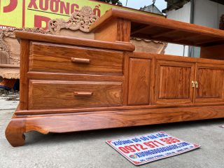 Kệ tivi sofa 2m4 gỗ hương đá chọn vân siêu đỉnh (Anh Quang, Sơn La)