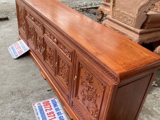 Kệ phẳng 2m4 đóng thành tủ 6 cánh đục tứ quý siêu đẹp