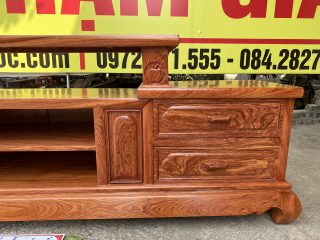 Kệ tivi sofa 2m4 gỗ hương đá hàng vip chọn vân siêu đẹp