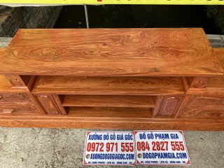 Kệ tivi sofa 2m4 gỗ hương đá hàng vip chọn vân siêu đẹp