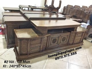 Kệ vát đồng tiền 2m4 gỗ mun đuôi công