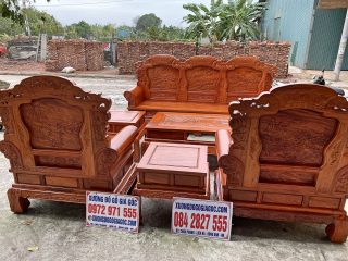 Bộ bàn ghế Khổng Tử gỗ hương đá 6 món (Chú Ninh, Phú Thọ)