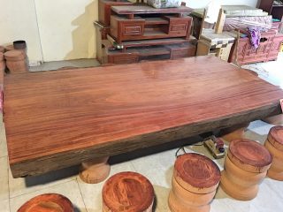 Phản nguyên tấm 310x160x20cm gỗ xoan đào (Anh Phát, Bình Định)