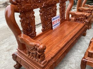 Bộ bàn ghế Minh Quốc Voi 10 món tay voi đặc chương liền khối (Anh Cường, Bắc Giang)