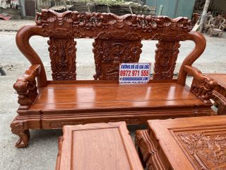 Bộ bàn ghế Minh Quốc Voi 10 món tay voi đặc chương liền khối (Anh Cường, Bắc Giang)