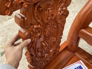 Bộ bàn ghế Minh Quốc Voi 10 món tay voi đặc chương liền khối (Anh Cường, Bắc Giang)