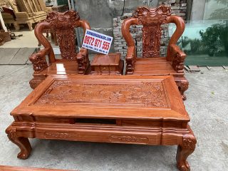 Bộ bàn ghế phòng khách 6 món mẫu quốc voi tay 12cm hàng dày dặn