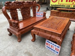 Bộ bàn ghế phòng khách 6 món mẫu quốc voi tay 12cm hàng dày dặn