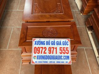 Bộ bàn ghế Sofa pháo gỗ hương đá đục trống đồng (Anh Mão, Bắc Ninh)