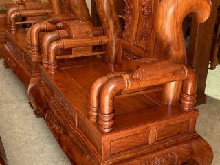 Siêu phẩm bộ ghế Tần Thuỷ Hoàng tay cột 16cm liền khối (Anh Bắc, Hải Dương)