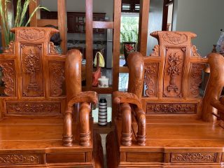 Siêu phẩm bộ ghế Tần Thuỷ Hoàng tay cột 16cm liền khối (Anh Bắc, Hải Dương)