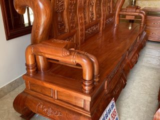 Siêu phẩm bộ ghế Tần Thuỷ Hoàng tay cột 16cm liền khối (Anh Bắc, Hải Dương)