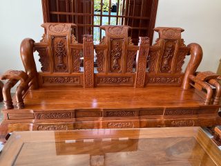 Siêu phẩm bộ ghế Tần Thuỷ Hoàng tay cột 16cm liền khối (Anh Bắc, Hải Dương)